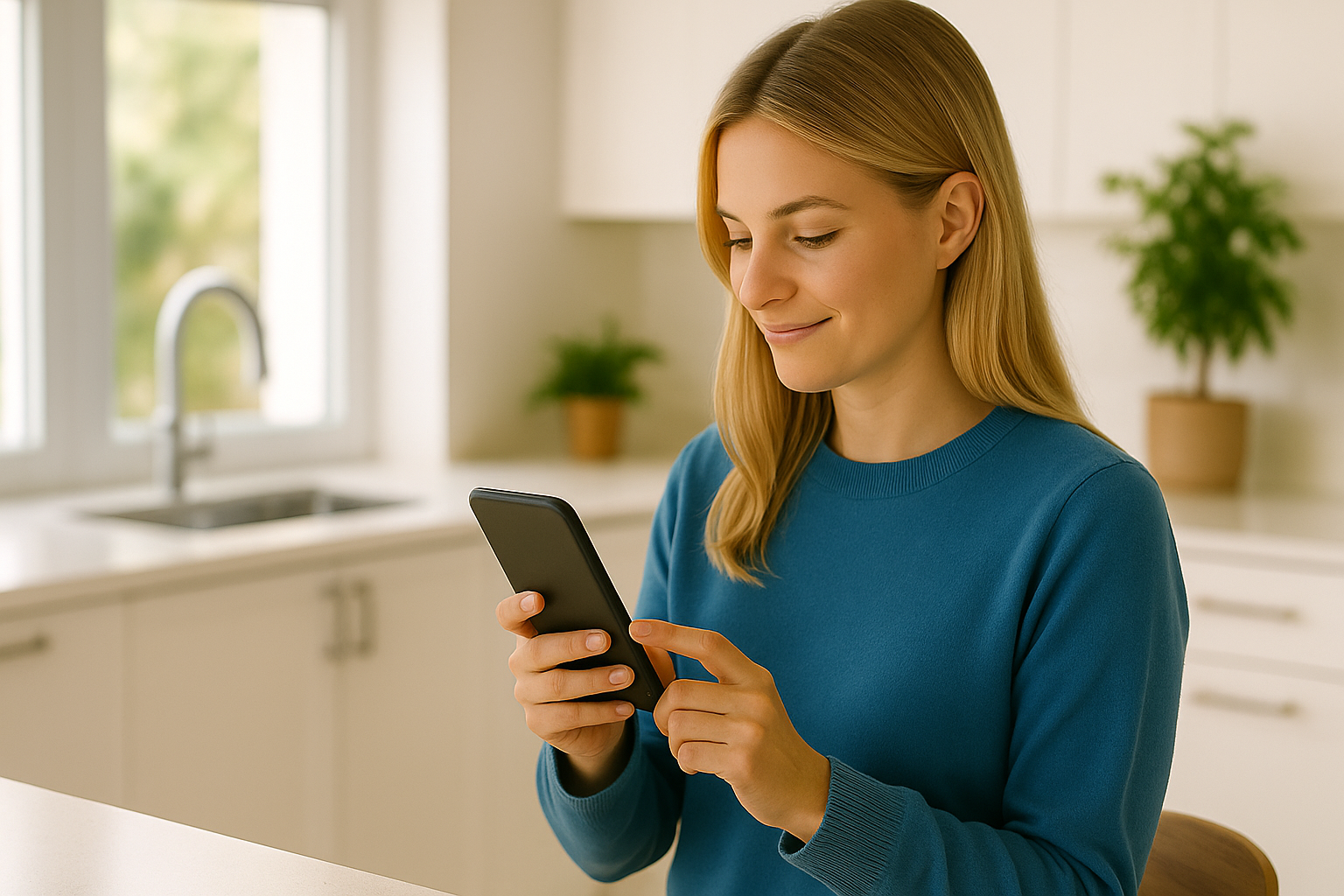 Persona usando la app